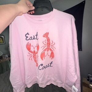Hollister Pink Lobster Print Women's Sweater